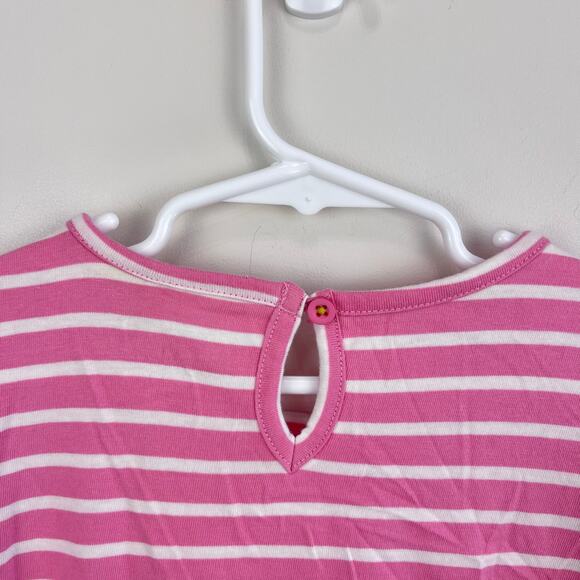 Mini Boden Fun Big Applique Swing Dress Pink Lemonade/Ivory White 7-8 - Picture 7 of 8